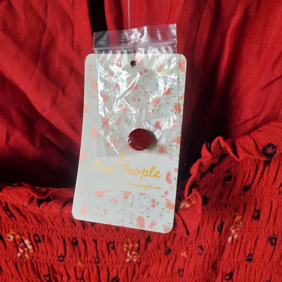 Free People Two Faces Mini Dress Red XS NWT - Picture 6 of 8